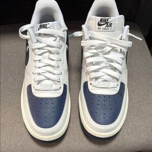 Nike Air Force 1 Men's Shoes - White and Blue